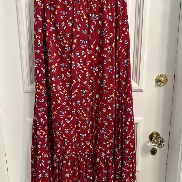 Red with yellow floral maxi skirt - Picture 6 of 6